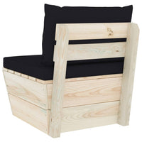 Divano Centrale da Giardino su Pallet e Cuscini Legno di Abete 3063367