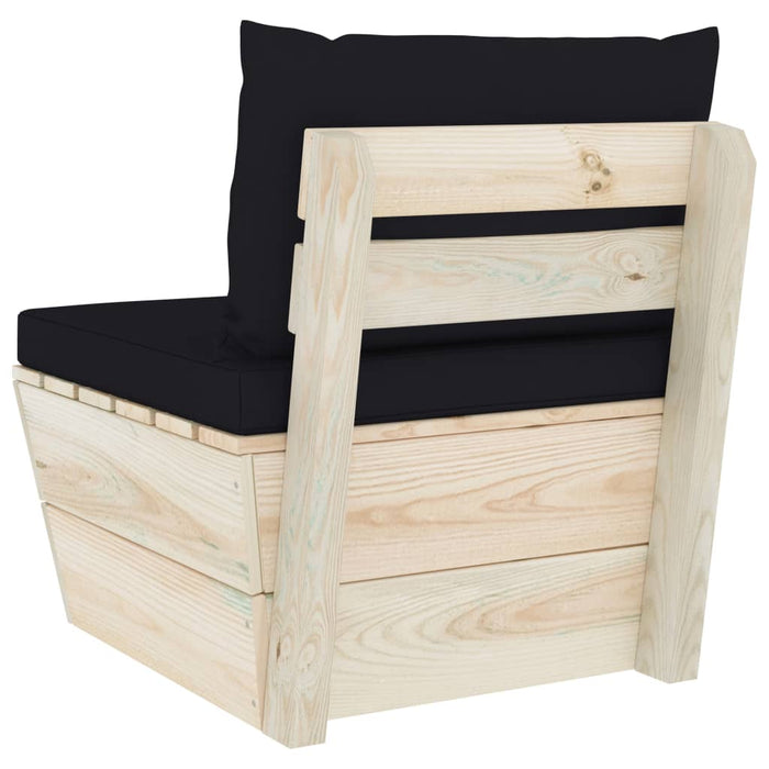 Divano Centrale da Giardino su Pallet e Cuscini Legno di Abete 3063367