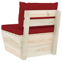 Divano Centrale da Giardino su Pallet e Cuscini Legno di Abete 3063369