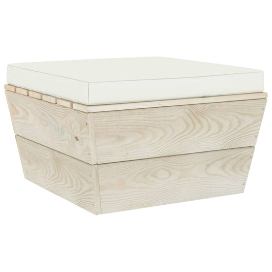 Ottomana da Giardino su Pallet con Cuscino in Legno di Abete 3063374