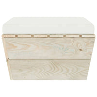 Ottomana da Giardino su Pallet con Cuscino in Legno di Abete 3063374