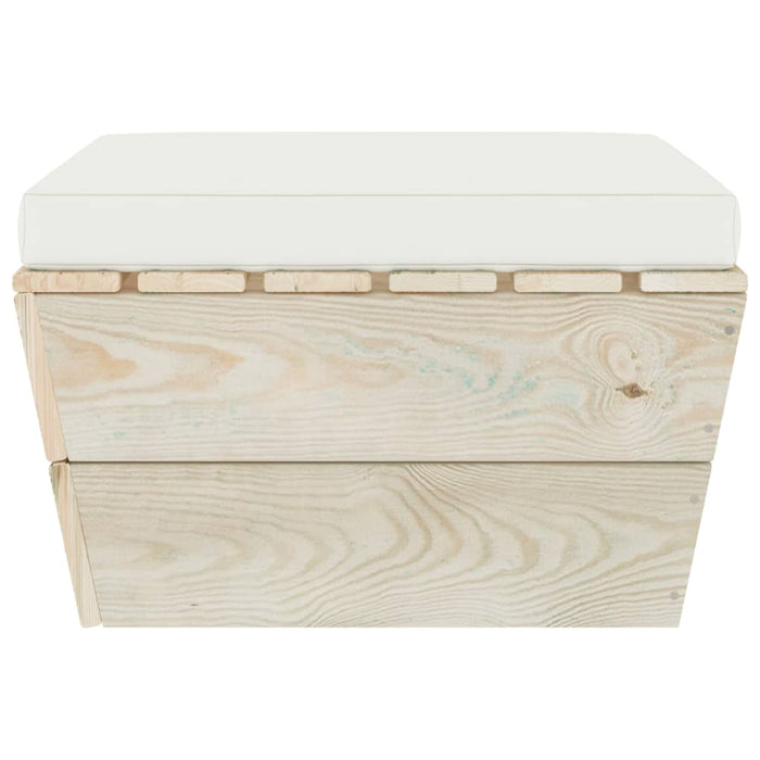 Ottomana da Giardino su Pallet con Cuscino in Legno di Abete 3063374