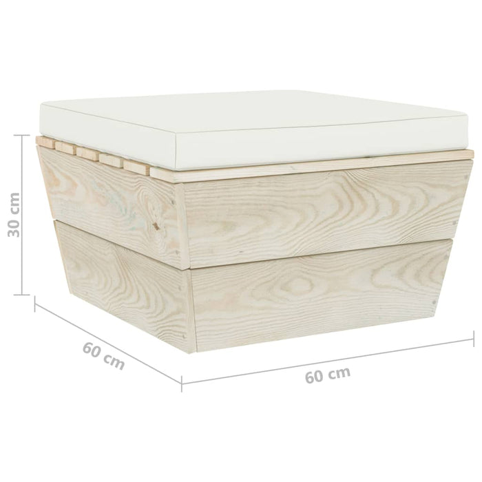 Ottomana da Giardino su Pallet con Cuscino in Legno di Abete 3063374