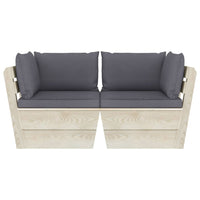 Divano da Giardino a 2 Posti su Pallet con Cuscini Legno Abete cod mxl 41572