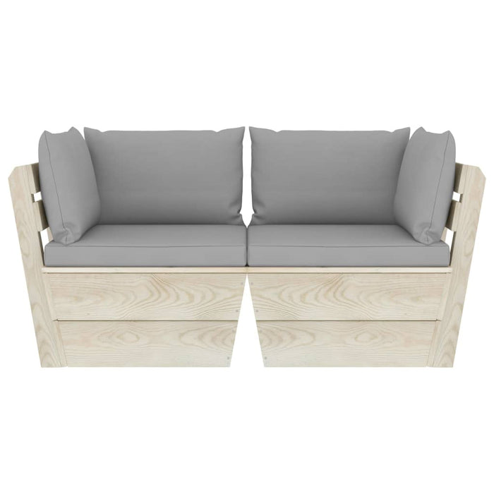 Divano da Giardino a 2 Posti su Pallet con Cuscini Legno Abete cod mxl 48815