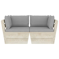 Divano da Giardino a 2 Posti su Pallet con Cuscini Legno Abete 3063385