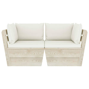 Divano da Giardino a 2 Posti su Pallet con Cuscini Legno Abete 3063386