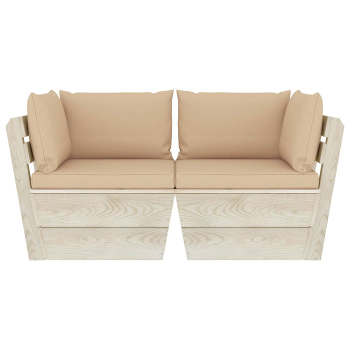 Divano da Giardino a 2 Posti su Pallet con Cuscini Legno Abete 3063387