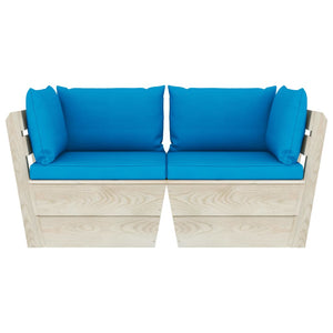 Divano da Giardino a 2 Posti su Pallet con Cuscini Legno Abete 3063388