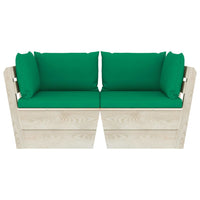 Divano da Giardino a 2 Posti su Pallet con Cuscini Legno Abete 3063389