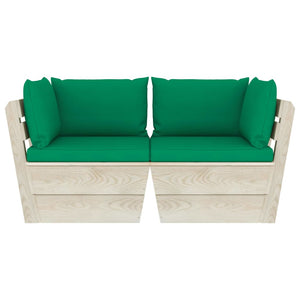 Divano da Giardino a 2 Posti su Pallet con Cuscini Legno Abete 3063389