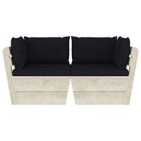 Divano da Giardino a 2 Posti su Pallet con Cuscini Legno Abete 3063391