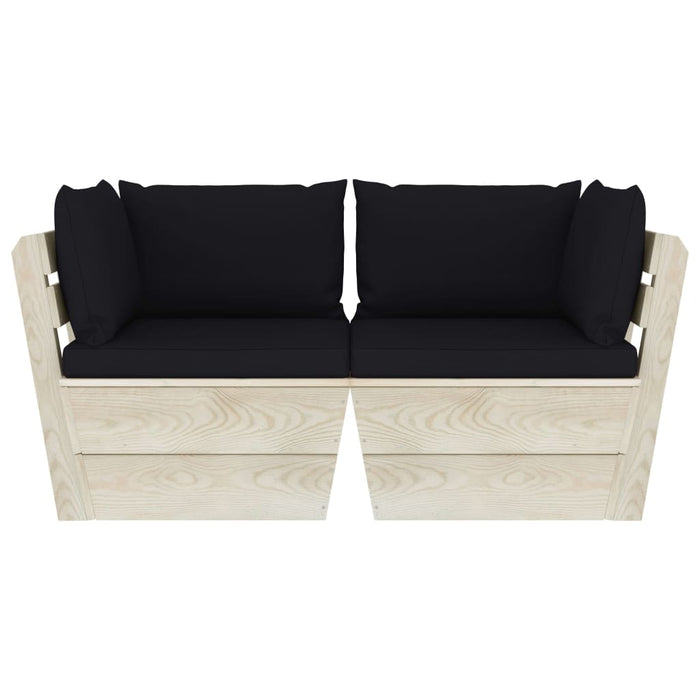 Divano da Giardino a 2 Posti su Pallet con Cuscini Legno Abete 3063391