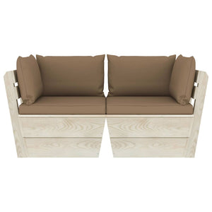 Divano da Giardino a 2 Posti su Pallet con Cuscini Legno Abete 3063392