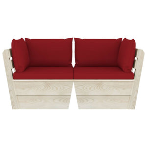 Divano da Giardino a 2 Posti su Pallet con Cuscini Legno Abete 3063393