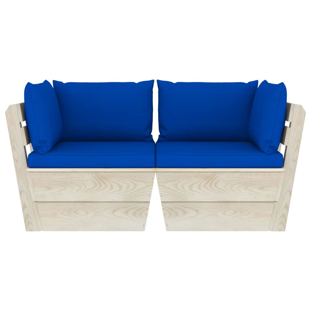 Divano da Giardino a 2 Posti su Pallet con Cuscini Legno Abete cod mxl 39878