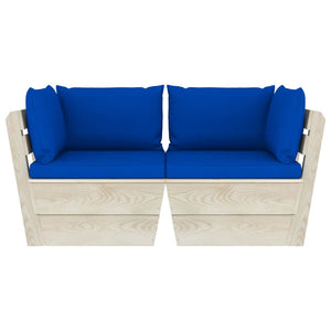 Divano da Giardino a 2 Posti su Pallet con Cuscini Legno Abete cod mxl 39878