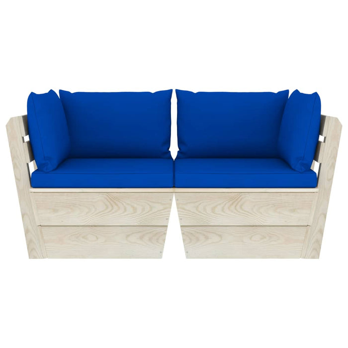 Divano da Giardino a 2 Posti su Pallet con Cuscini Legno Abete 3063394