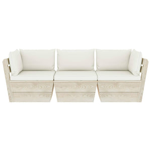 Divano da Giardino a 3 Posti su Pallet con Cuscini Legno Abete 3063398