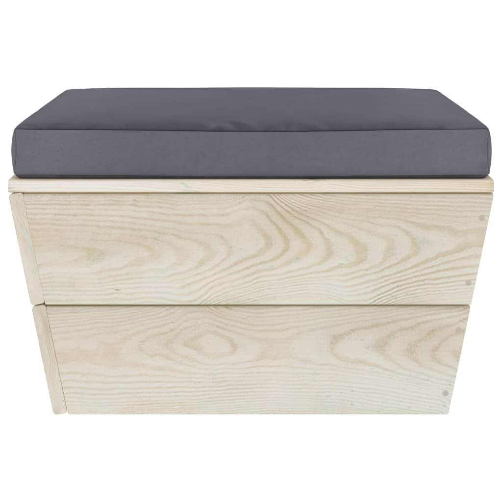 Set Divani da Giardino su Pallet 3 pz con Cuscini Legno Abete 3063408