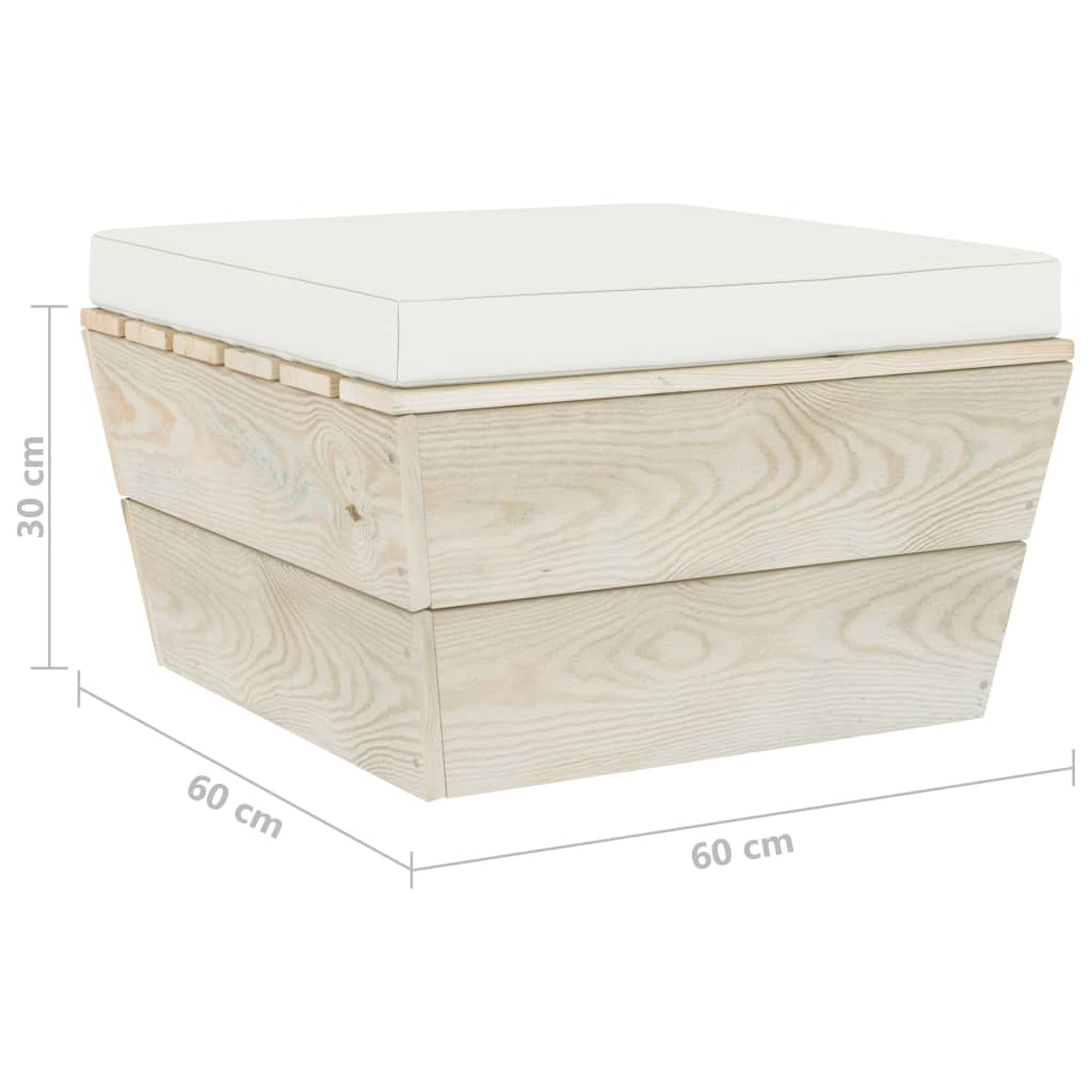 Mobili da giardino mobili da esterno Set di mobili su pallet da 3 pezzi con cuscini in abete rosso impregnato 02_0018367