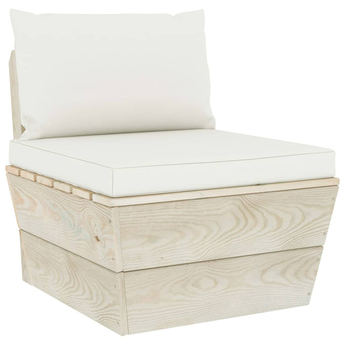 Set Divani da Giardino su Pallet 3 pz con Cuscini Legno Abete 3063422