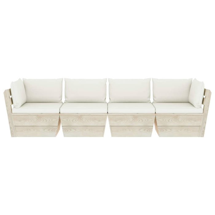 Divano da Giardino a 4 Posti su Pallet con Cuscini Legno Abete 3063446