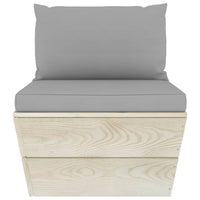 Set Divani da Giardino su Pallet 5 pz con Cuscini Legno Abete 3063457