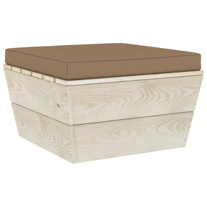 Set Divani da Giardino su Pallet 5 pz con Cuscini Legno Abete 3063464