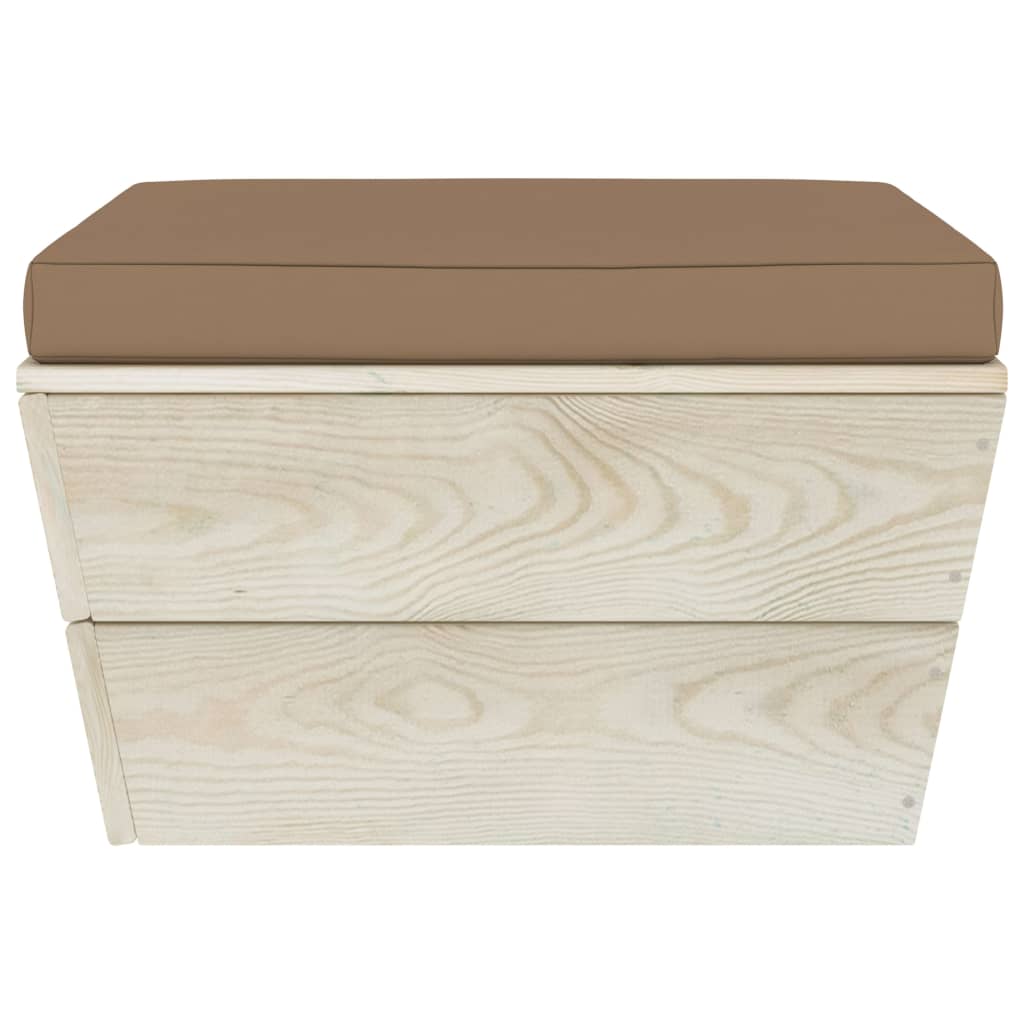 Set Divani da Giardino su Pallet 5 pz con Cuscini Legno Abete 3063464