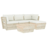 Set Divani da Giardino su Pallet 5 pz con Cuscini Legno Abete 3063470
