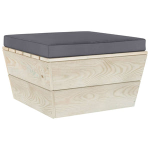 Set Divani da Giardino su Pallet 6 pz con Cuscini Legno Abete 3063492