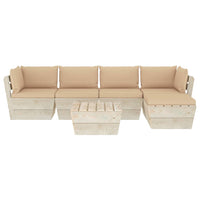 Set Divani da Giardino su Pallet 6 pz con Cuscini Legno Abete 3063507