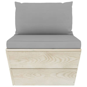 Set Divani da Giardino su Pallet 6 pz con Cuscini Legno Abete 3063529