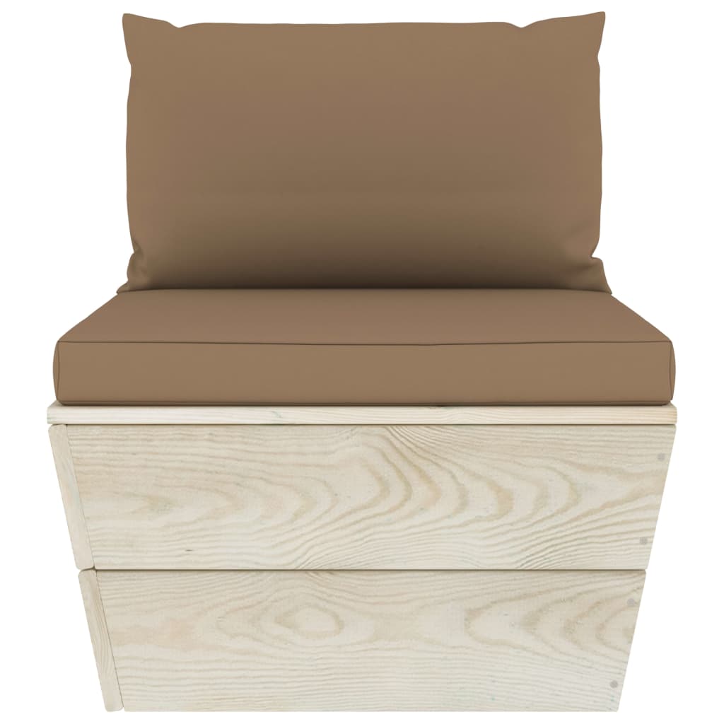 Set Divani da Giardino su Pallet 6 pz con Cuscini Legno Abete 3063560