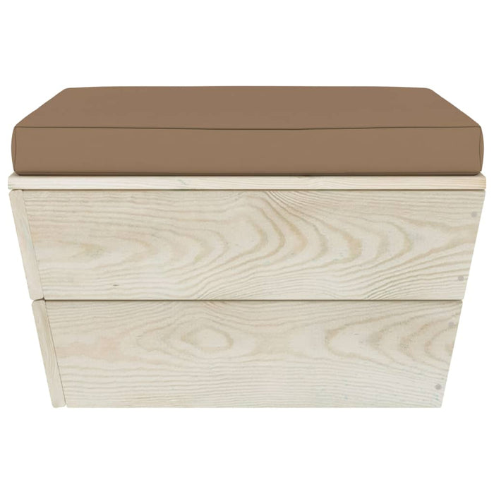 Set Divani da Giardino su Pallet 7 pz con Cuscini Legno Abete 3063584