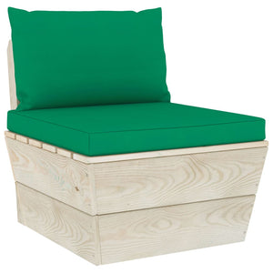 Set Divani da Giardino su Pallet 7 pz con Cuscini Legno Abete 3063593