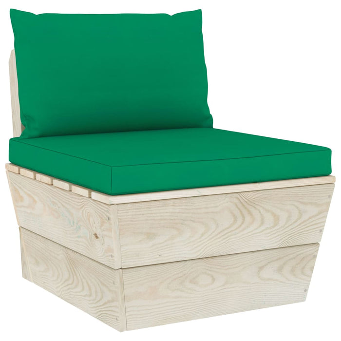 Set Divani da Giardino su Pallet 7 pz con Cuscini Legno Abete 3063593