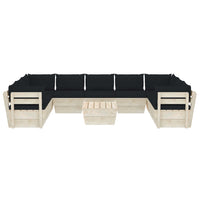 Set Divani da Giardino su Pallet 10 pz con Cuscini Legno Abete cod mxl 45146