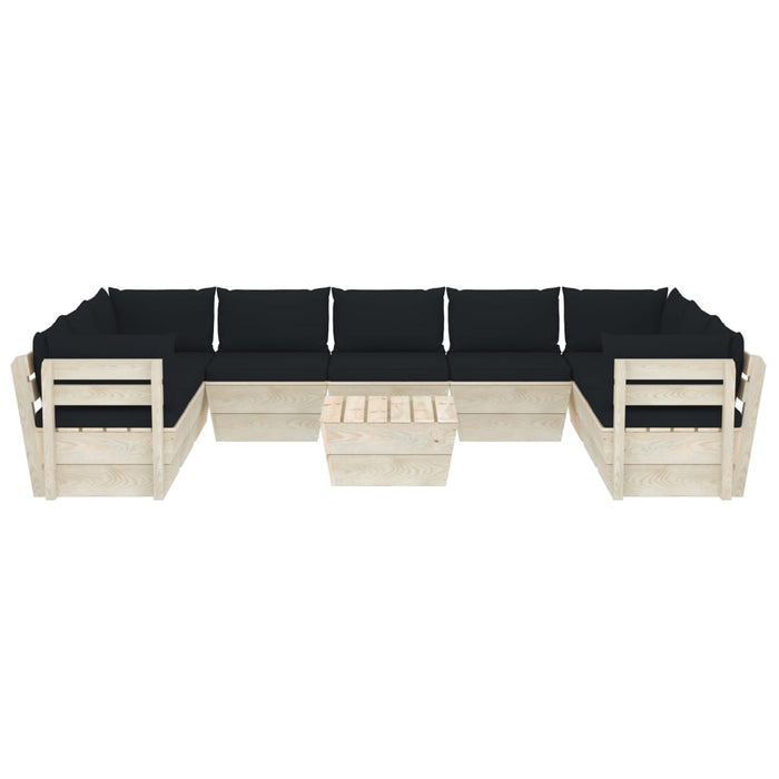 Set Divani da Giardino su Pallet 10 pz con Cuscini Legno Abete cod mxl 45146