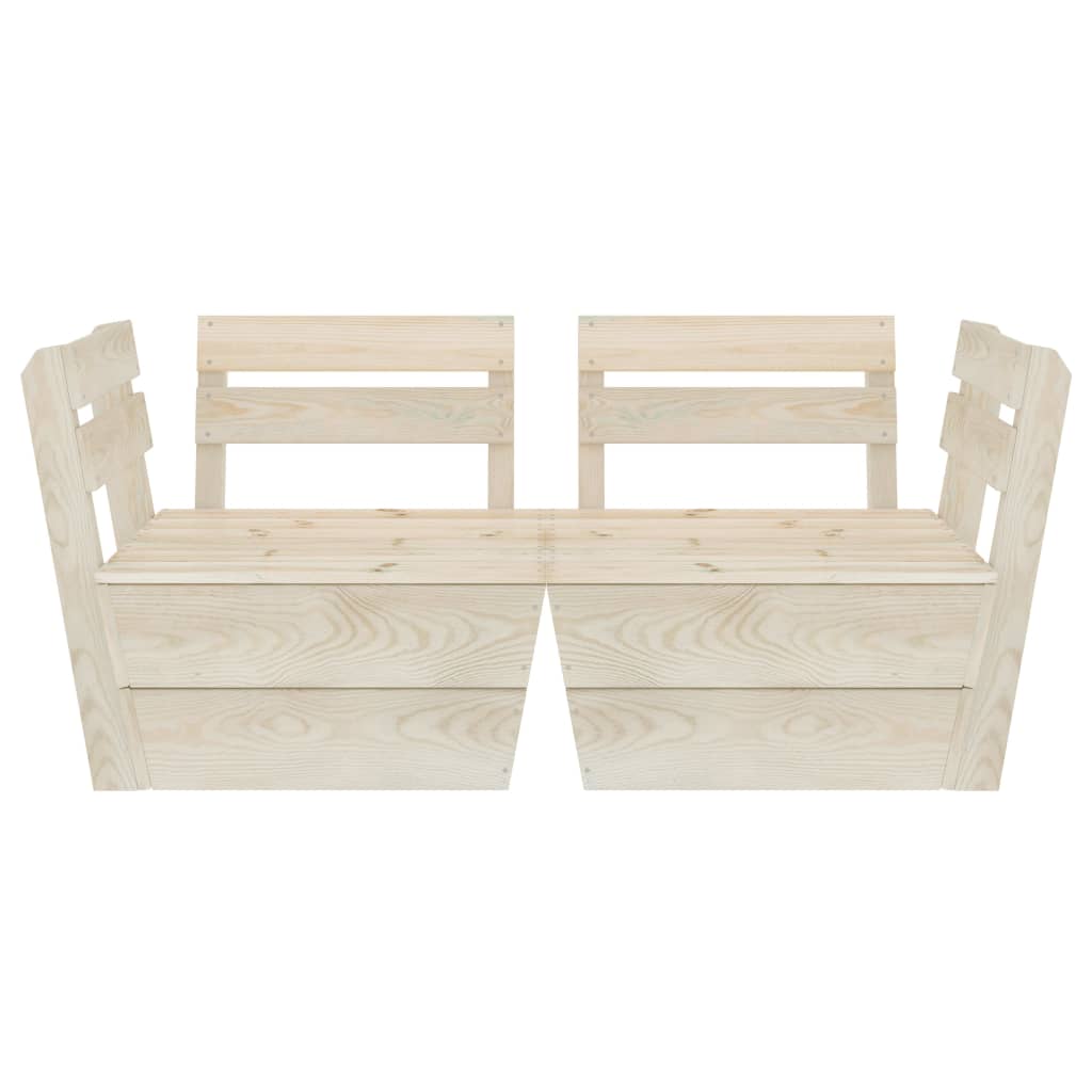 Divano da Giardino a 2 Posti su Pallet Legno Abete Impregnato cod mxl 42174