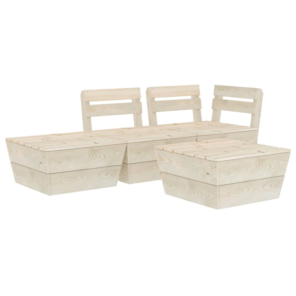 Mobili da giardino mobili da esterno set di mobili su pallet 4 pezzi in legno di abete rosso impregnato 02_0018378