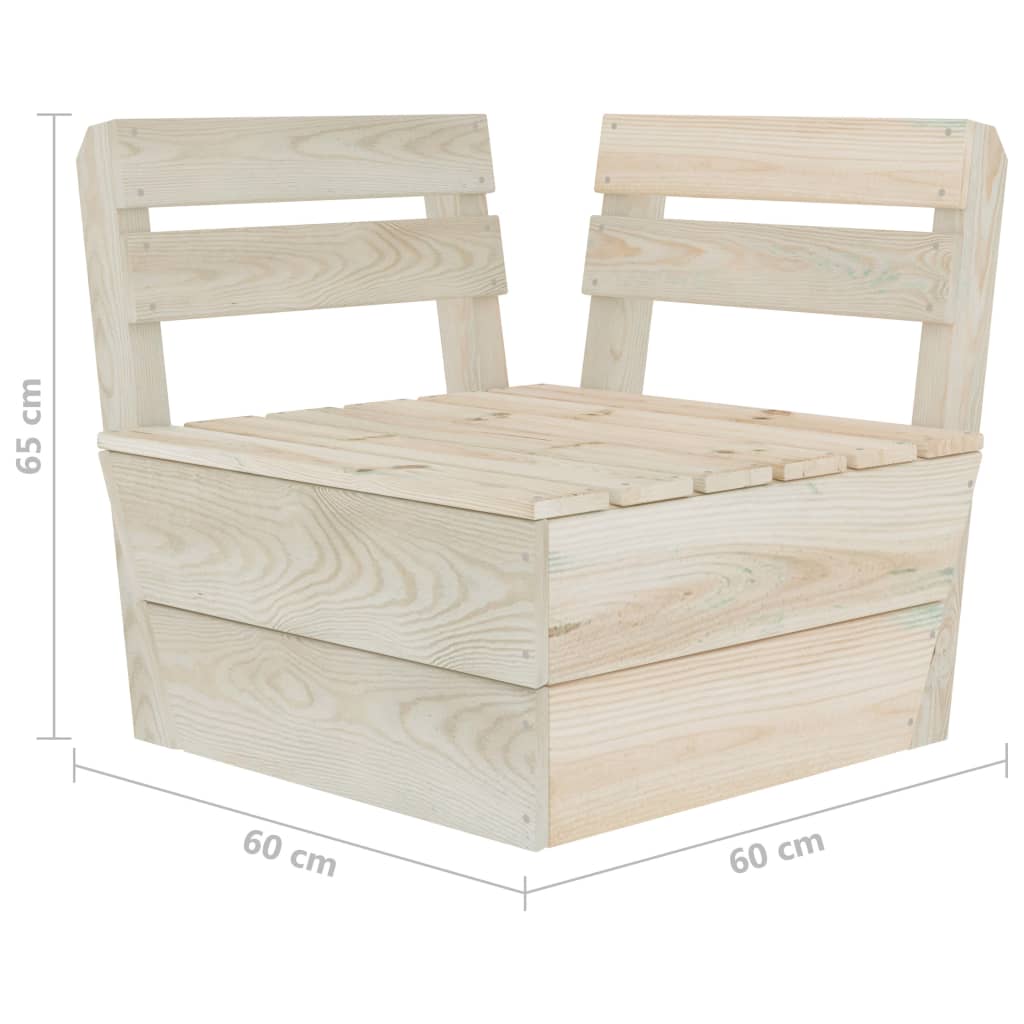 Divano da Giardino a 4 Posti su Pallet Legno Abete Impregnato 3063713