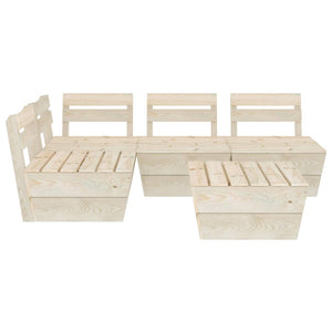 Set Divani da Giardino su Pallet 5 pz in Legno Abete Impregnato 3063716