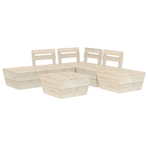 Set Divani da Giardino su Pallet 6 pz in Legno Abete Impregnato 3063717