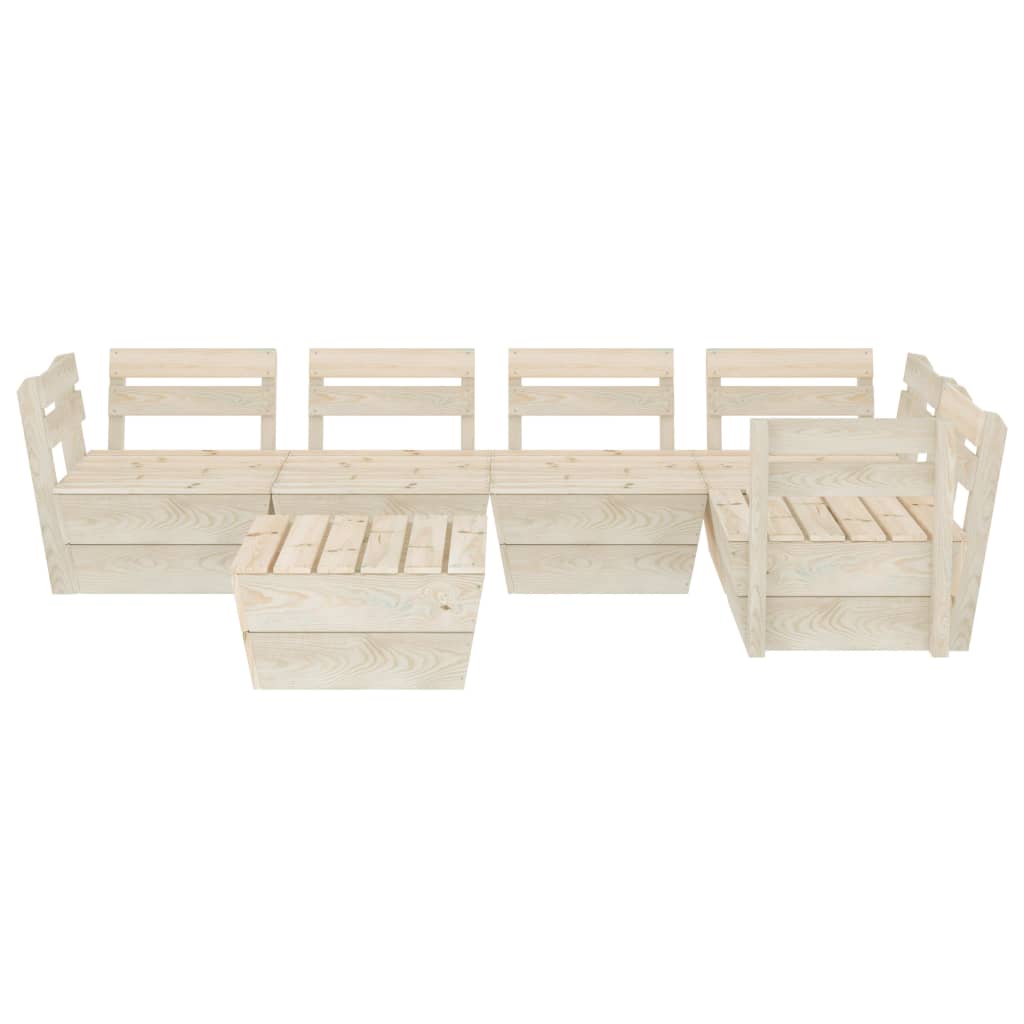 Mobili da giardino mobili da esterno set di mobili su pallet 6 pezzi in legno di abete rosso impregnato 02_0018459