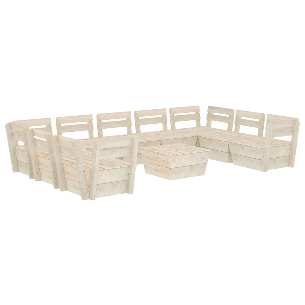 Mobili da giardino mobili da esterno set di mobili su pallet 10 pezzi in legno di abete rosso impregnato 02_0018341