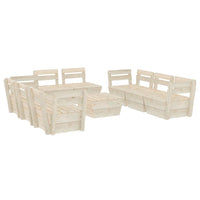 Set Divani da Giardino su Pallet 9 pz in Legno Abete Impregnato cod mxl 49074