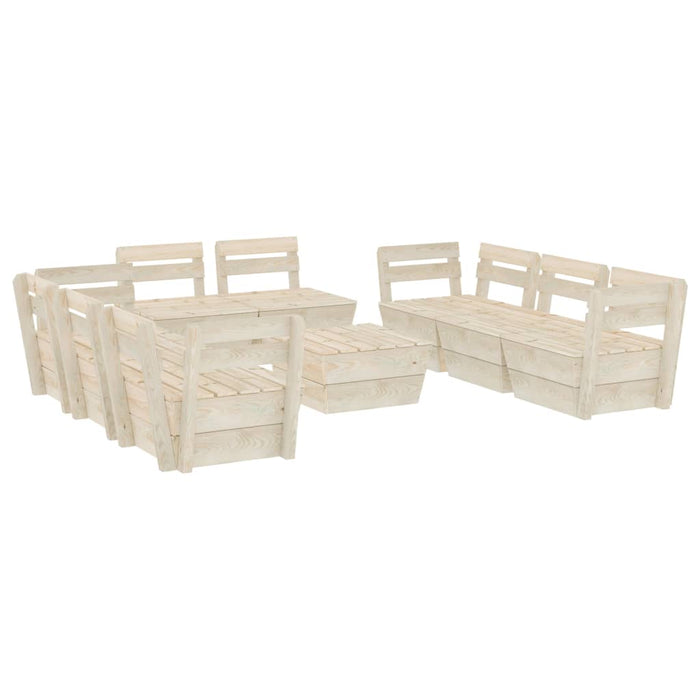 Set Divani da Giardino su Pallet 9 pz in Legno Abete Impregnato cod mxl 49074