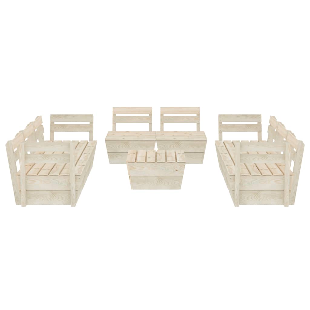 Set Divani da Giardino su Pallet 9 pz in Legno Abete Impregnato cod mxl 49074